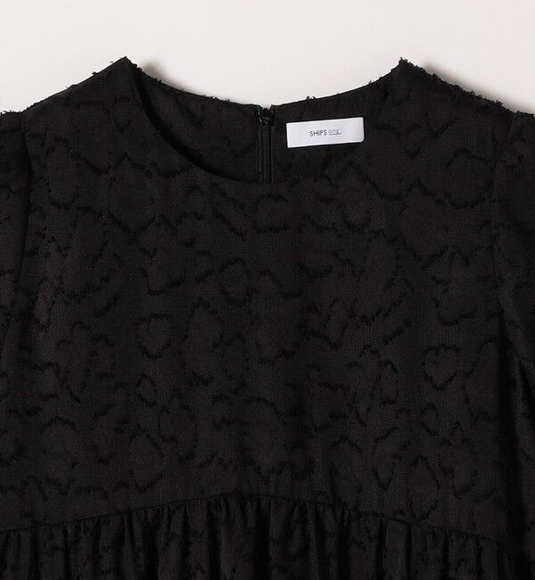 SHIPS any「《予約》SHIPS any:〈手洗い可能〉カット ジャカード ウエスト ギャザー ワンピース」|ワンピース|