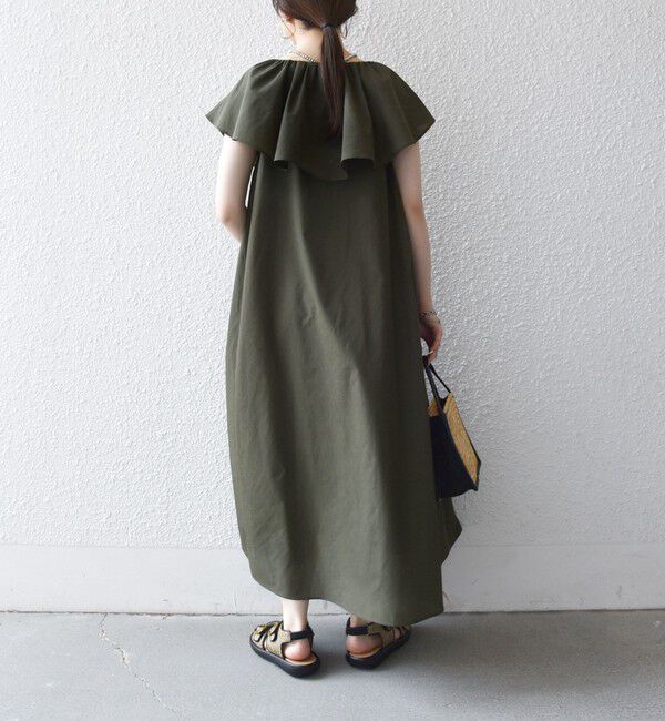 SHIPS any「《予約》SHIPS any:〈洗濯機可能〉ラッフル フリル ギャザー ロング ワンピース」|ワンピース|