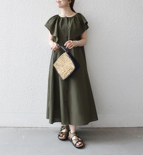 SHIPS any「《予約》SHIPS any:〈洗濯機可能〉ラッフル フリル ギャザー ロング ワンピース」|ワンピース|