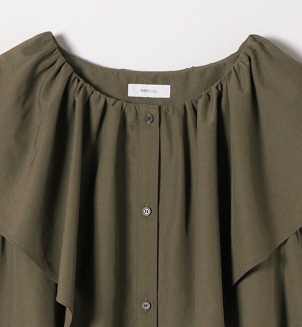 SHIPS any「《予約》SHIPS any:〈洗濯機可能〉ラッフル フリル ギャザー ロング ワンピース」|ワンピース|