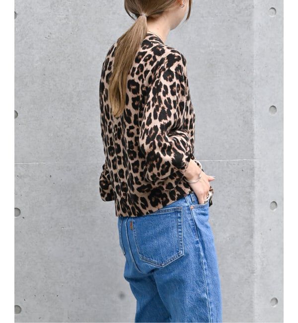 OUTDOOR PRODUCTS Usual Things「追加4 レオパード プリントクルーネックカーディガン」|カーディガン|