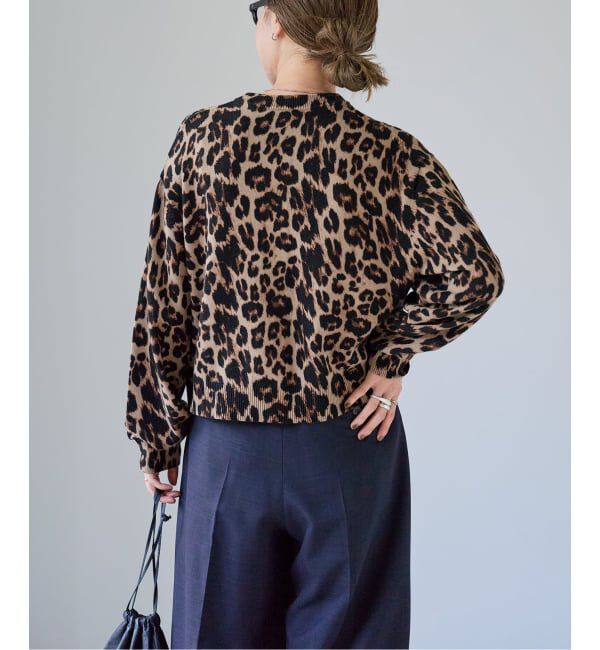 OUTDOOR PRODUCTS Usual Things「追加4 レオパード プリントクルーネックカーディガン」|カーディガン|