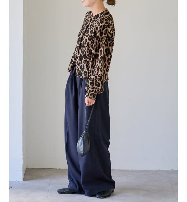 OUTDOOR PRODUCTS Usual Things「追加4 レオパード プリントクルーネックカーディガン」|カーディガン|