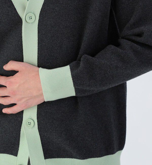CABaN「CABaN コットンカシミヤ バイカラーVネックカーディガン」|カーディガン|