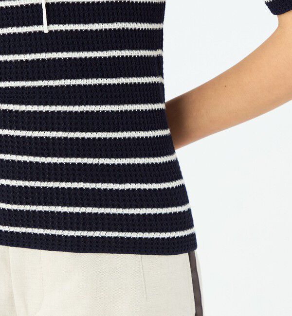 MACPHEE「マリンボーダー レースアッププルオーバー」|ニット・セーター|