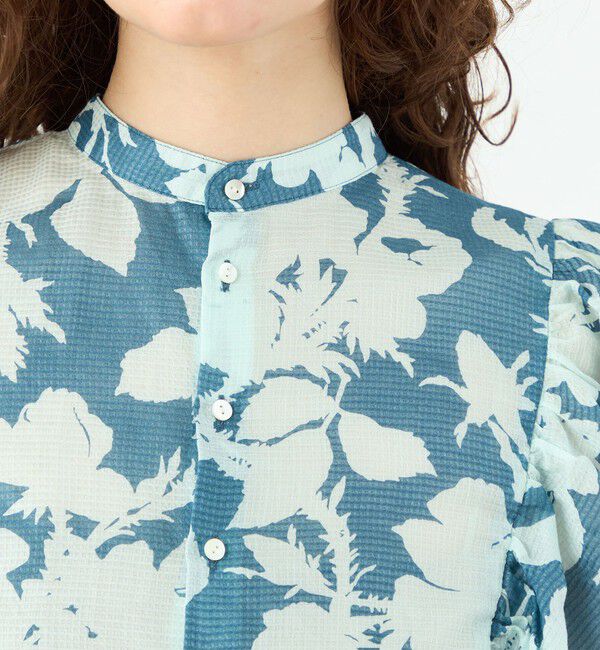 SOULEIADO「コットンリネンプリント バタフライスリーブブラウス」|シャツ・ブラウス|