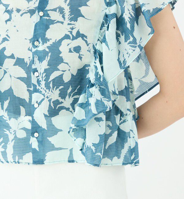 SOULEIADO「コットンリネンプリント バタフライスリーブブラウス」|シャツ・ブラウス|