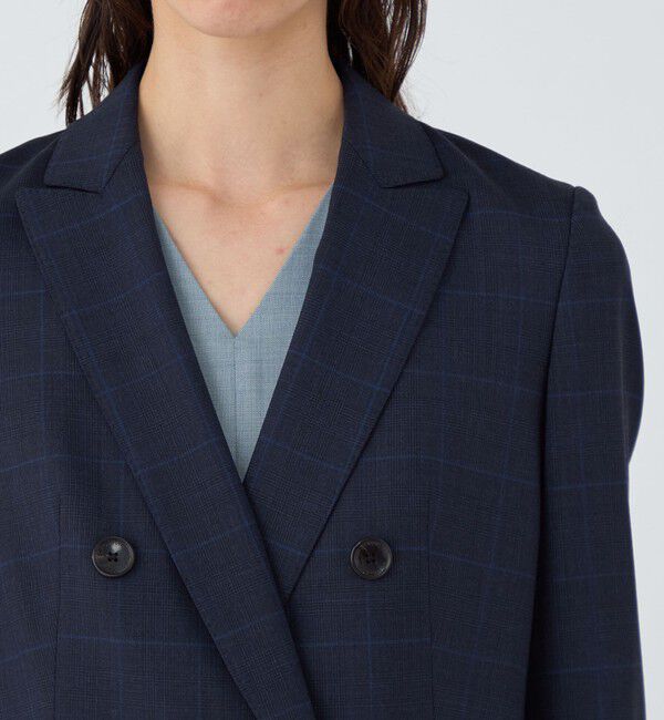 TOMORROWLAND collection「365 BLUE WINDOWPANE ダブルブレストジャケット」|テーラードジャケット|