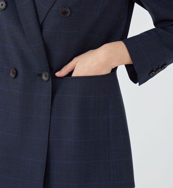 TOMORROWLAND collection「365 BLUE WINDOWPANE ダブルブレストジャケット」|テーラードジャケット|