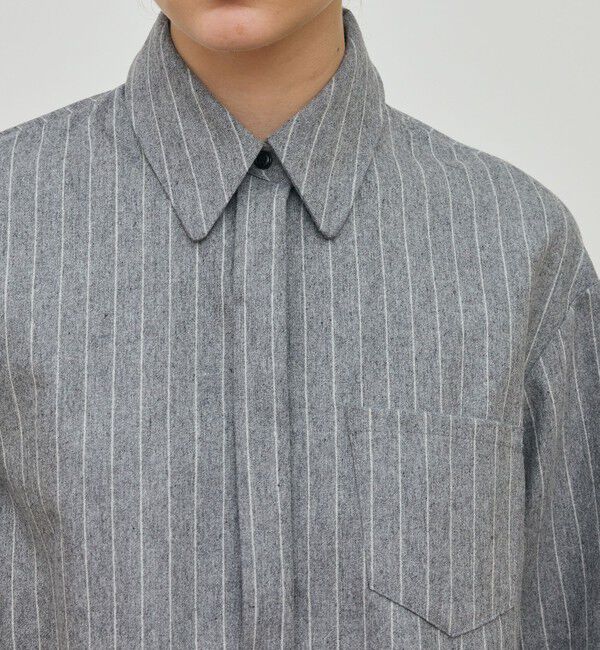 DES PRES「ウールポプリンメルトン クロップドシャツ」|シャツ・ブラウス|