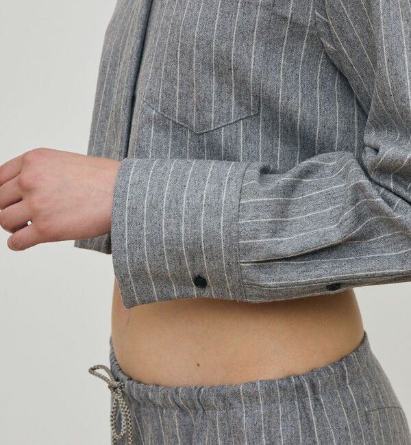 DES PRES「ウールポプリンメルトン クロップドシャツ」|シャツ・ブラウス|