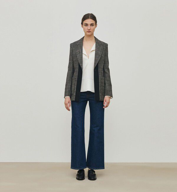 DES PRES「ウールリネンツイード バイカラージャケット」|テーラードジャケット|