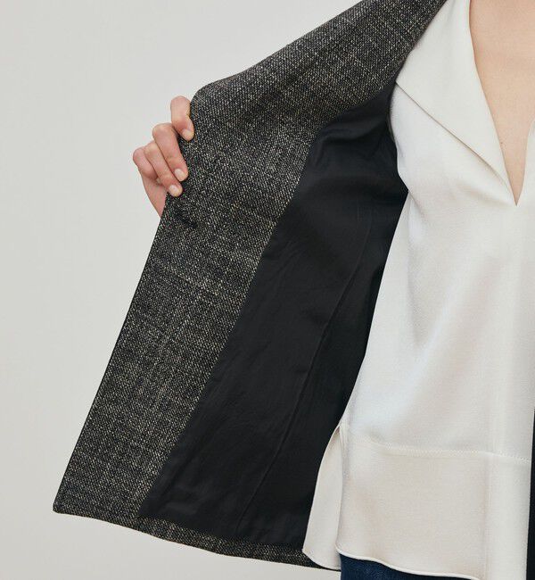 DES PRES「ウールリネンツイード バイカラージャケット」|テーラードジャケット|