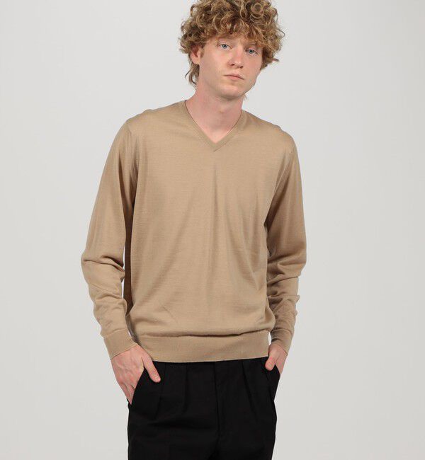 TOMORROWLAND BUYING WEAR「JOHN SMEDLEY  PACKHAM メリノウール Vネックプルオーバーニット」|ニット・セーター|