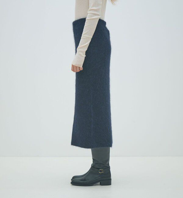 MACPHEE「シャギーアルパカ ストレートスカート」|タイト|