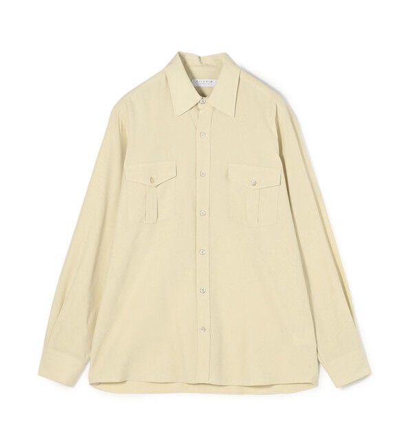 TOMORROWLAND MENS「シルクタフタ ダブルポケット レギュラーカラーシャツ」|シャツ・ブラウス|43 ベージュ