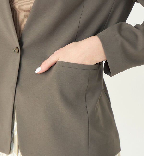 Ballsey「【WEB先行予約】サブレジョーゼット Vカラー1Bジャケット」|ノーカラージャケット|