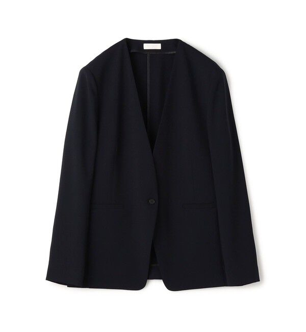 Ballsey「【WEB先行予約】サブレジョーゼット Vカラー1Bジャケット」|ノーカラージャケット|69 ネイビー