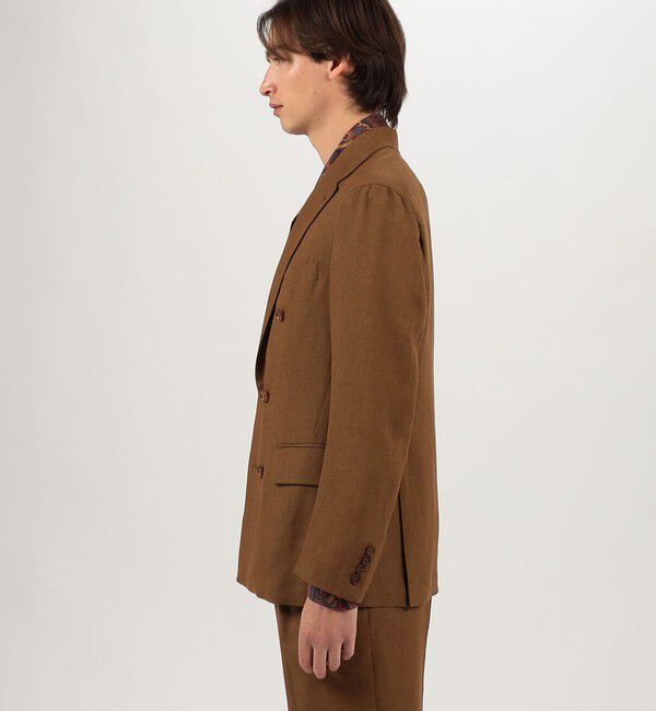 TOMORROWLAND MENS「ウールリネンメッシュシャンブレー ダブルブレステッド6Bジャケット」|テーラードジャケット|