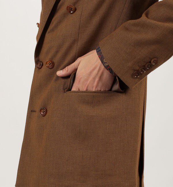 TOMORROWLAND MENS「ウールリネンメッシュシャンブレー ダブルブレステッド6Bジャケット」|テーラードジャケット|