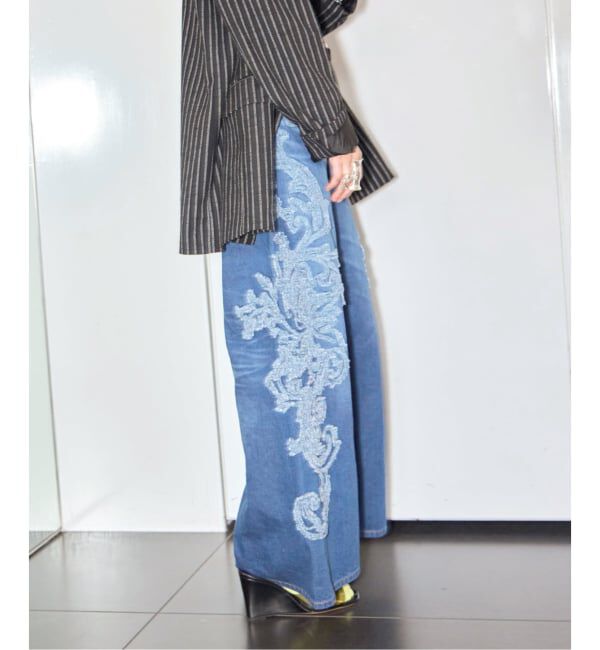  「TAAKK SCULPTURAL EMBROIDERY DENIM PANTS TA26SS-PT331：デニムパンツ」|デニム|