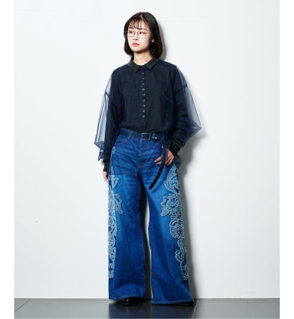  「TAAKK SCULPTURAL EMBROIDERY DENIM PANTS TA26SS-PT331：デニムパンツ」|デニム|