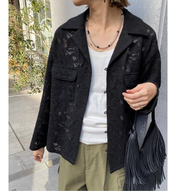 SLOBE IENA「ブロイダーレースオープンカラーシャツ」|シャツ・ブラウス|