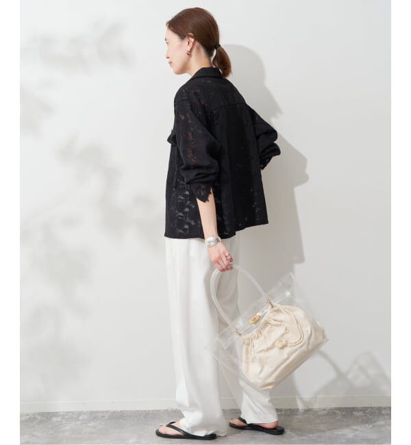 SLOBE IENA「ブロイダーレースオープンカラーシャツ」|シャツ・ブラウス|