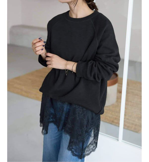 SLOBE IENA「《追加3》スムースオーバーニット」|ニット・セーター|ブラック