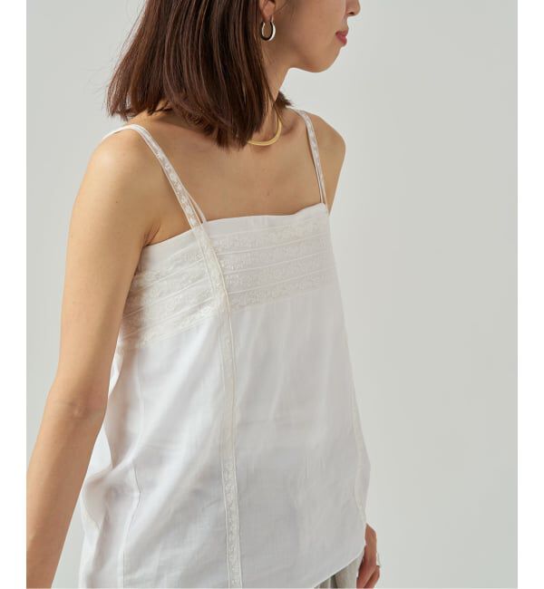 VERMEIL par iena「《予約》コットンローンリバーレースキャミソール」|キャミソール|