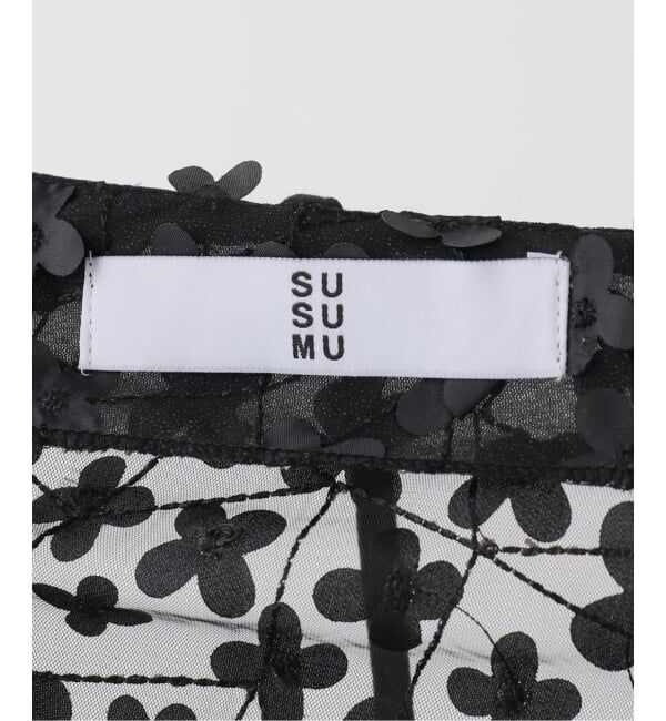 SLOBE IENA「SUSUMU/ススム フラワーキャミソール WHANASITOP BLACK」|キャミソール|