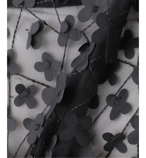 SLOBE IENA「SUSUMU/ススム フラワーキャミソール WHANASITOP BLACK」|キャミソール|