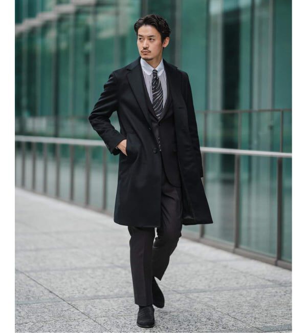 EDIFICE「SUPER 140&rsquo;s ウール / カシミヤ チェスターコート」|チェスターコート|