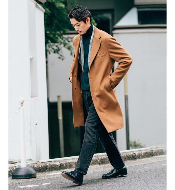 EDIFICE「SUPER 140&rsquo;s ウール / カシミヤ チェスターコート」|チェスターコート|