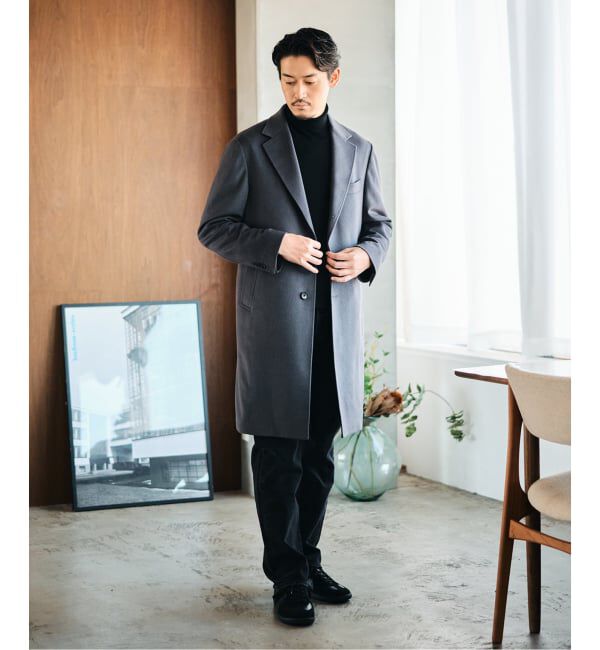 EDIFICE「SUPER 140&rsquo;s ウール / カシミヤ チェスターコート」|チェスターコート|