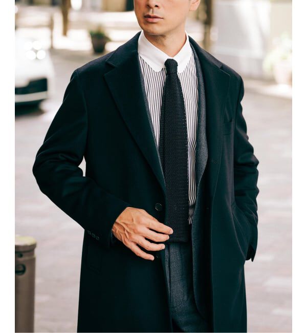 EDIFICE「SUPER 140&rsquo;s ウール / カシミヤ チェスターコート」|チェスターコート|