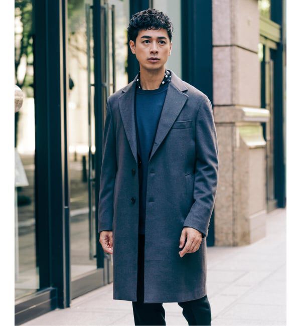 EDIFICE「SUPER 140&rsquo;s ウール / カシミヤ チェスターコート」|チェスターコート|