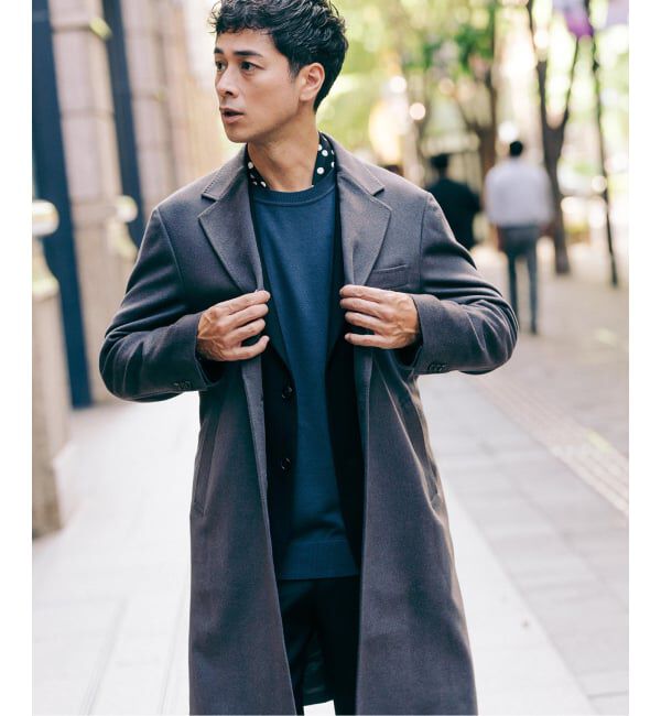 EDIFICE「SUPER 140&rsquo;s ウール / カシミヤ チェスターコート」|チェスターコート|