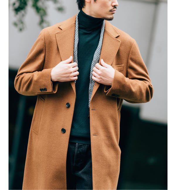 EDIFICE「SUPER 140&rsquo;s ウール / カシミヤ チェスターコート」|チェスターコート|ブラウン