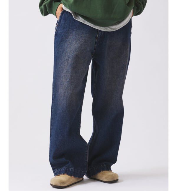 JOURNAL STANDARD relume「ワイドストレート ブラスト デニム スラックス」|デニム|ネイビー