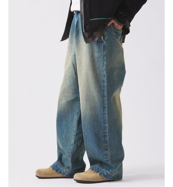 JOURNAL STANDARD relume「ワイドストレート ブラスト デニム スラックス」|デニム|ブルー C