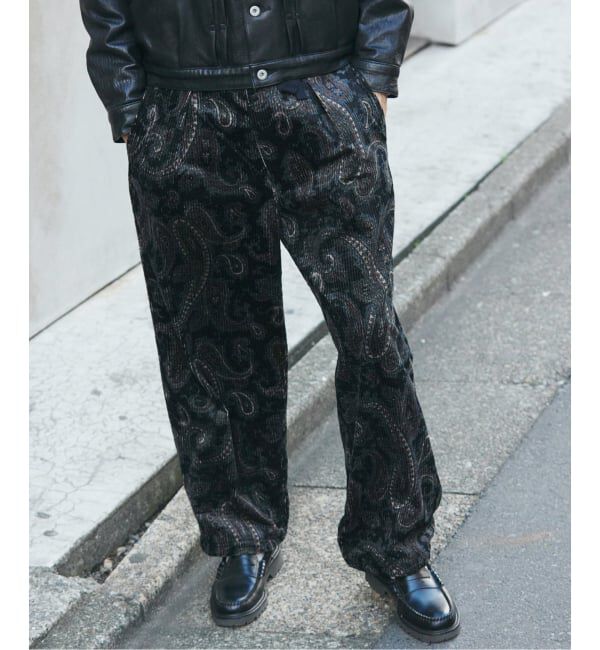 JOURNAL STANDARD「コーデュロイ プリント オーバー パンツ」|その他|ブラック