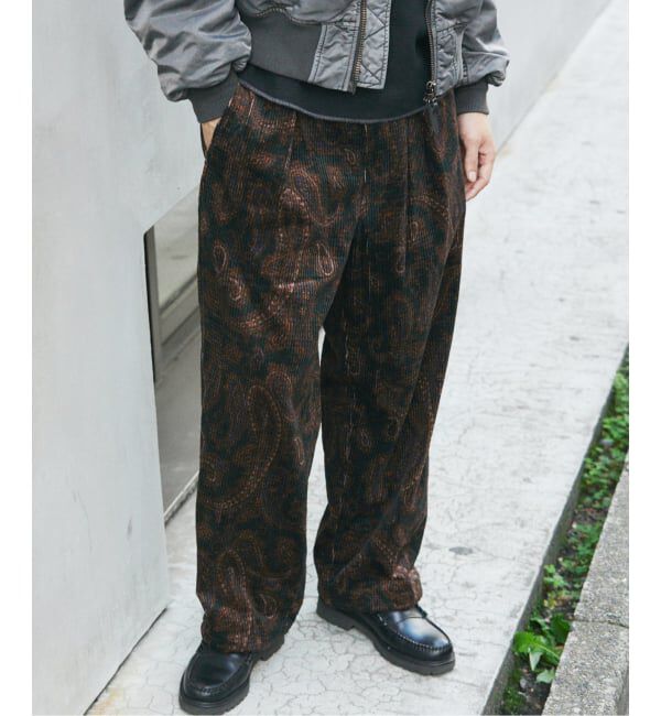 JOURNAL STANDARD「コーデュロイ プリント オーバー パンツ」|その他|ブラウン B