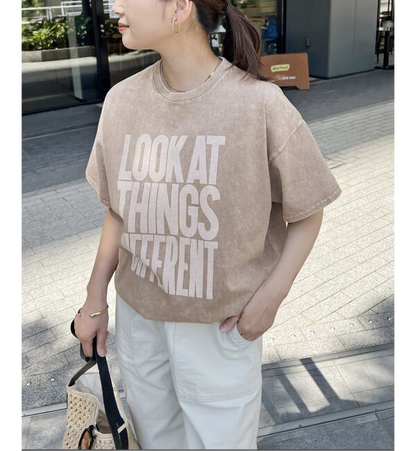 JOURNAL STANDARD「《追加予約2》ラウンドヘムピグメントT」|Tシャツ・カットソー|ベージュ