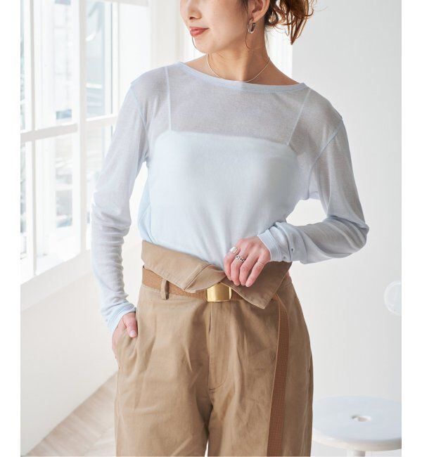 Spick and Span「《追加2》シアーボートネックプルオーバー」|Tシャツ・カットソー|