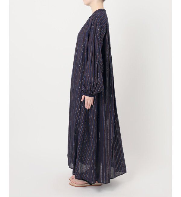 Spick and Span「HYU ストライプギャザーシャツワンピース」|ワンピース|