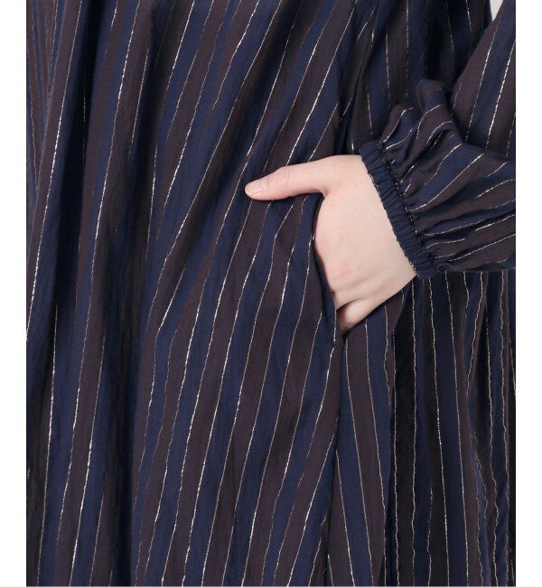 Spick and Span「HYU ストライプギャザーシャツワンピース」|ワンピース|