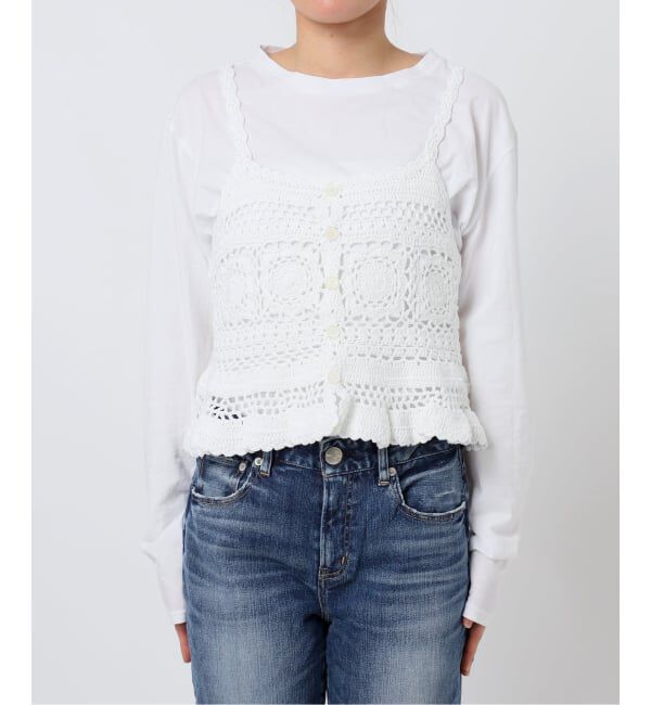 Spick and Span「コットンカギ針 ニットキャミソール」|キャミソール|