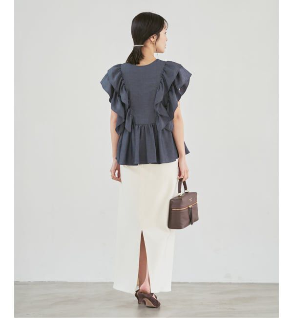 NOBLE「ウォーターエッジフリルブラウス」|シャツ・ブラウス|