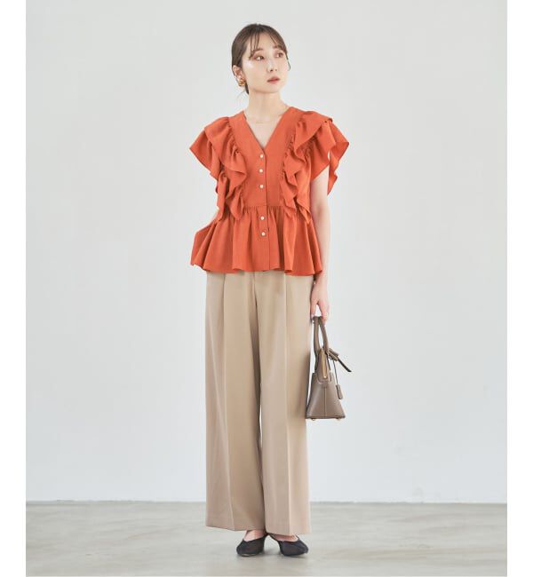 NOBLE「ウォーターエッジフリルブラウス」|シャツ・ブラウス|